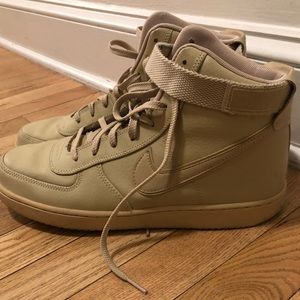 Nike Vandals High sneaker, size 10.5, tan/bone color, EUC